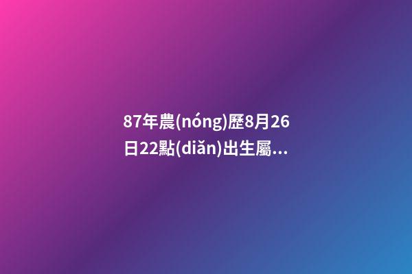 87年農(nóng)歷8月26日22點(diǎn)出生屬兔女一生的命運(yùn)怎么樣？ 1987年農(nóng)歷8月出生的火兔命怎么樣-第1張-觀點(diǎn)-玄機(jī)派